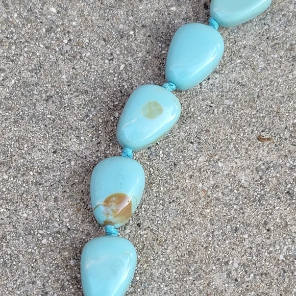 Vtg 26" Faux Turquoise Chunky Necklace - Picture 5 of 7